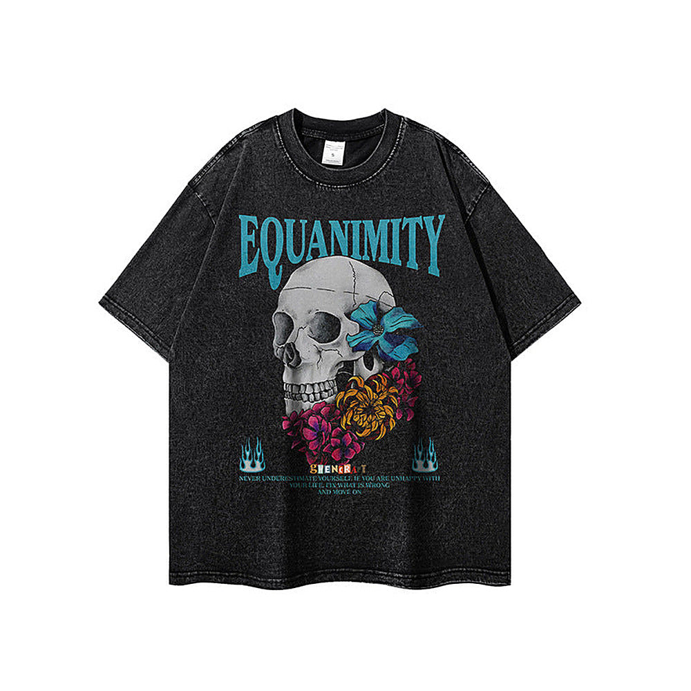 Equanimity Skull Bloom Graphic Tee