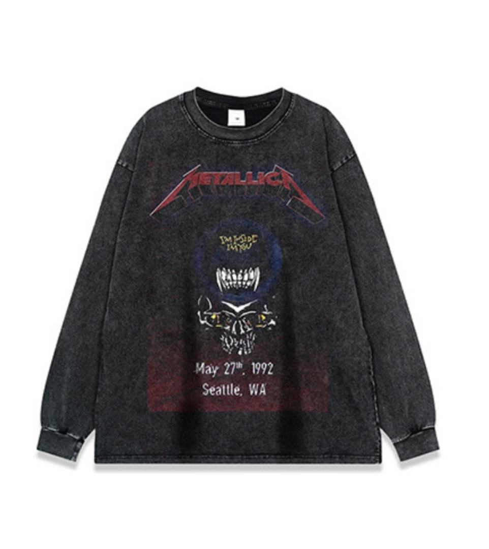 Retro Metallica Seattle Tour Pigment-Dyed Crewneck