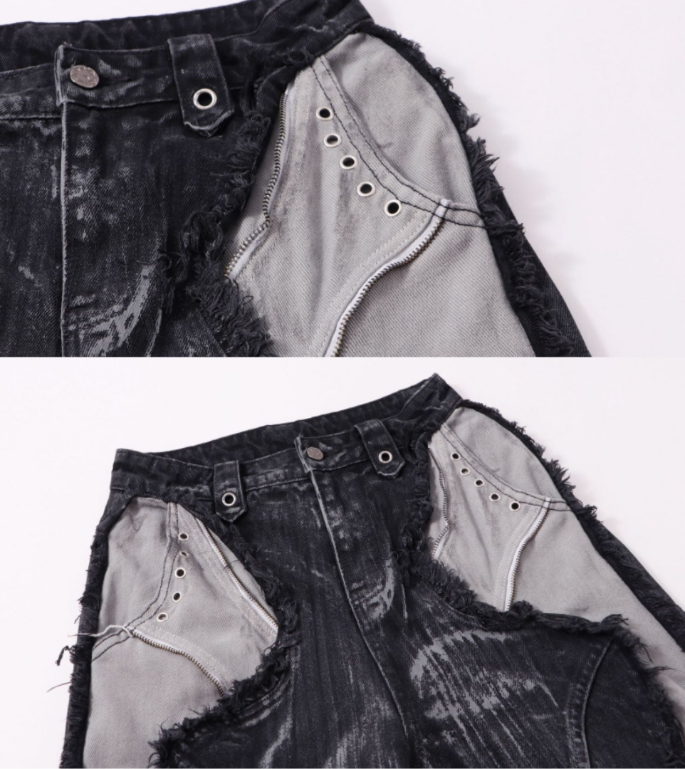 Distressed Tech Cargo Wide Pants