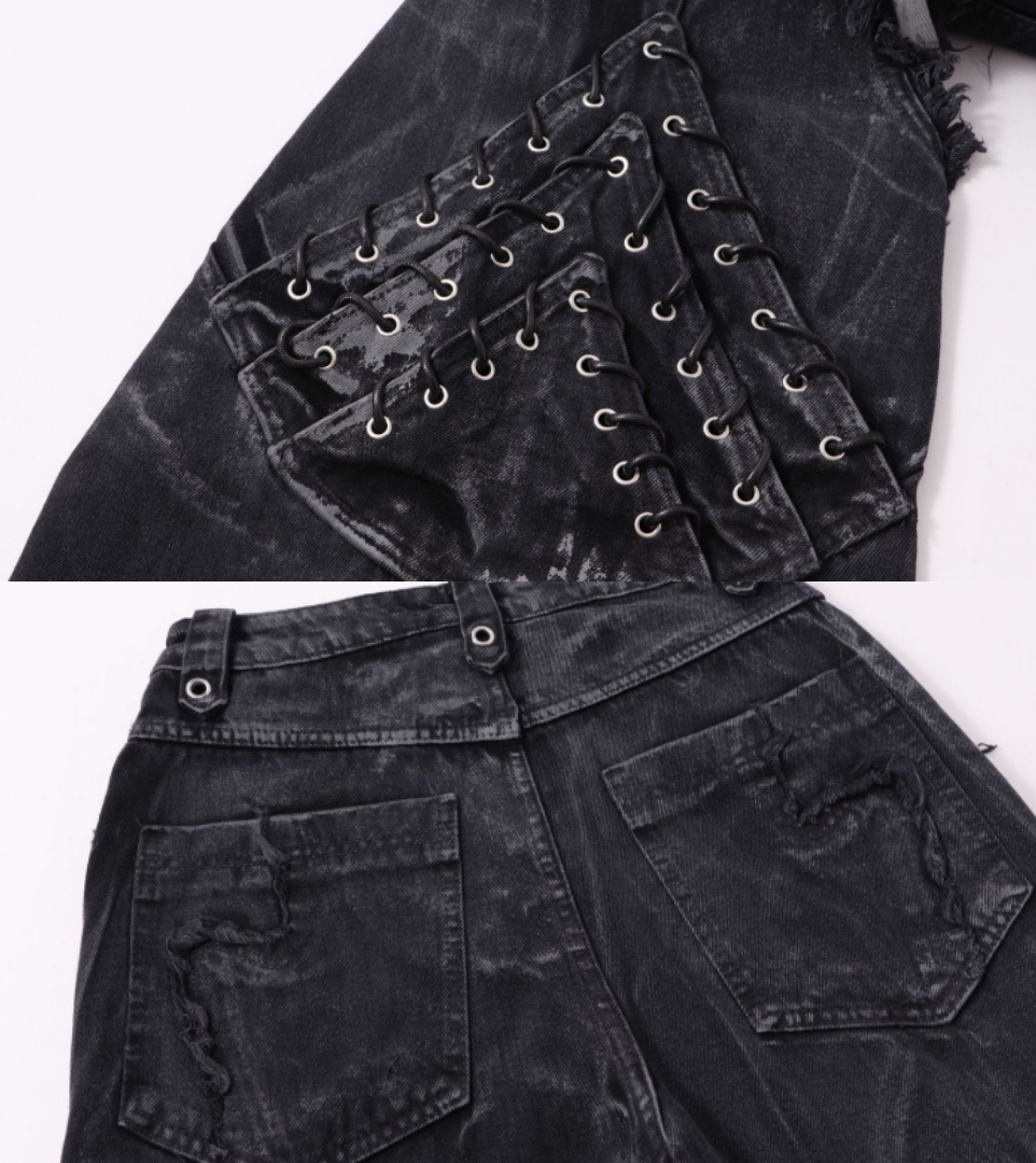 Distressed Tech Cargo Wide Pants