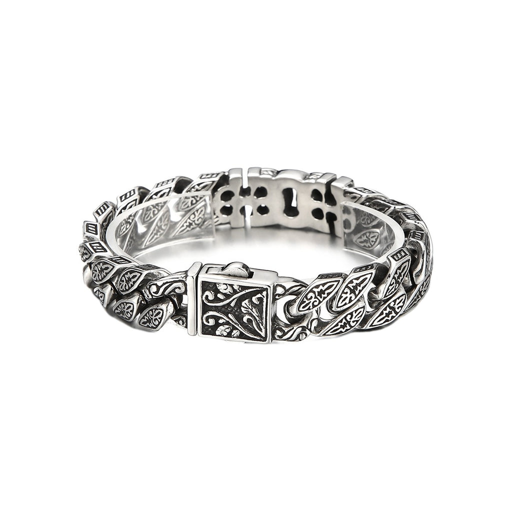 Floral Carved Wide Bracelet