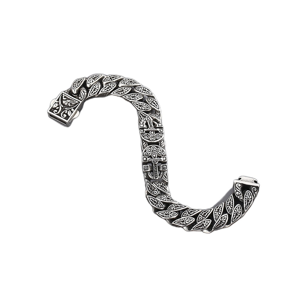 Floral Carved Wide Bracelet