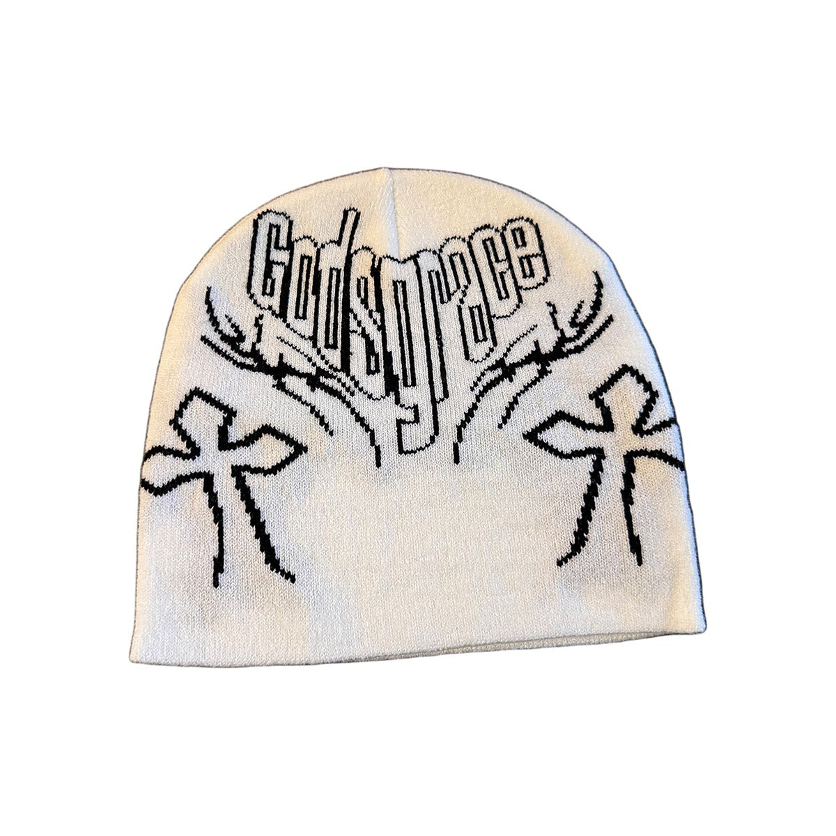Winged Letter Knit Beanie